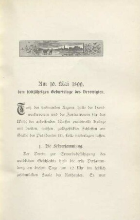 Am 10. Mai 1899, dem 100jährigen Geburtstage des Verewigten