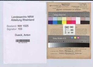 Entnazifizierung Anton Dueck , geb. 08.02.1900 (Autoelektriker)