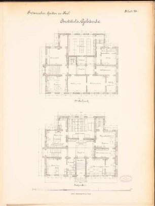 Botanisches Institut der Christian-Albrechts-Universität Kiel: Grundrisse EG, 1.OG