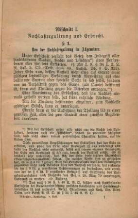 Abschnitt I. Nachlaßregulirung und Erbrecht.