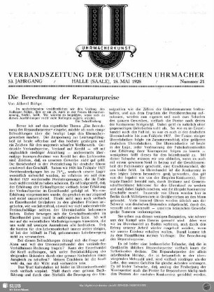 Die Berechnung der Reparaturpreise