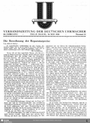 Die Berechnung der Reparaturpreise