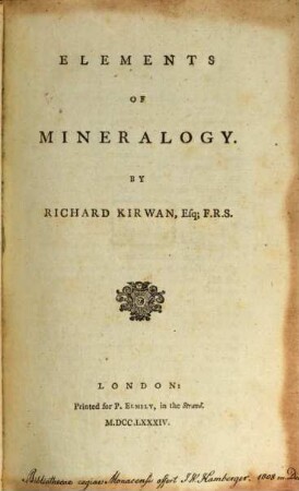 Elements of Mineralogy