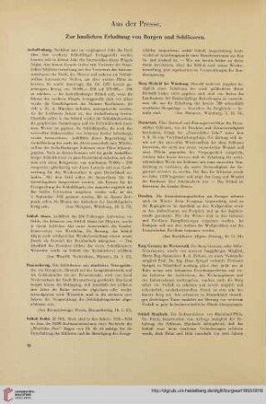 Aus der Presse / Allgemeines / Bücherschau / Vereinsnachrichten
