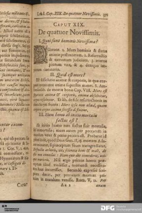 Caput XIX. De quatuor Novissimis.
