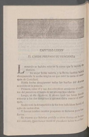 Capítulo LXXXV - El conde prepara su venganza