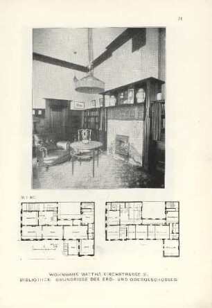Wohnhaus Matthäikirchstrasse 31. Grundrisse des Erd- und Obergeschosses