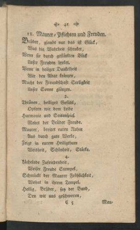 18. Maurer-Pflichten und Freuden