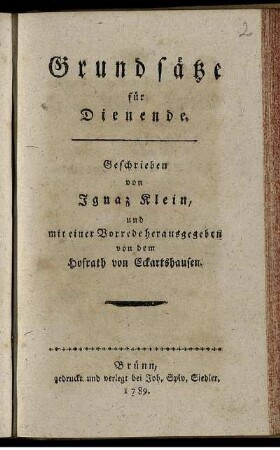 Grundsätze für Dienende