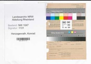 Entnazifizierung Konrad Herzogenrath , geb. 18.07.1892 (Finanzbeamter)