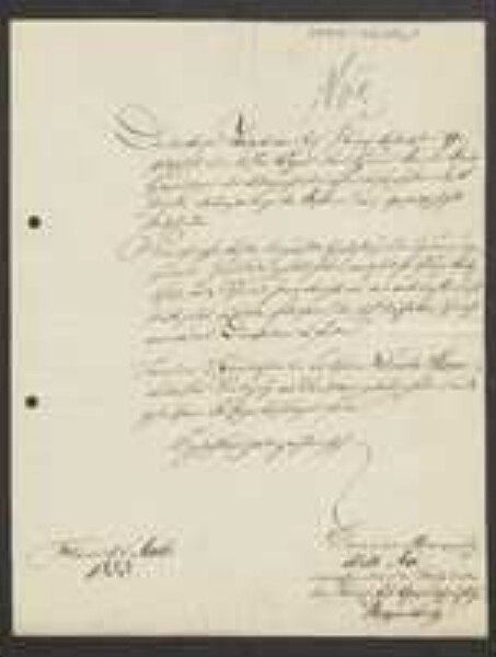 Brief von Friedrich Wilhelm Noé und Dominicus Morovich an Regensburgische Botanische Gesellschaft