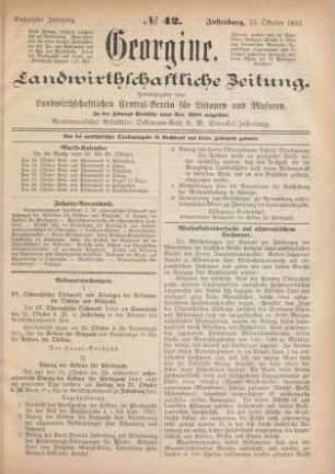 Sechzigster Jahrgang. No. 42. Insterburg, 13. Oktober 1892.