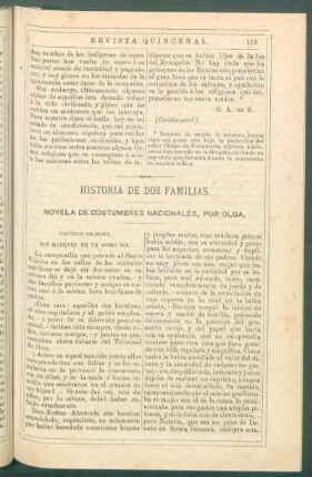 Historia de dos familias. : Novela de costumbres nacionales[. -] Capítulo primero. Dos muertes en un mismo día.