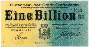Geldschein / Notgeld, 1 Billion Mark, 11.1923