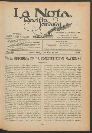 Por la reforma de la constitución nacional