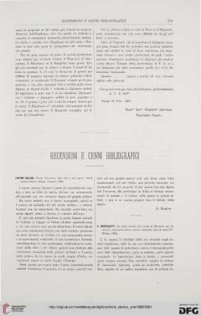 Recensioni e cenni bibliografici