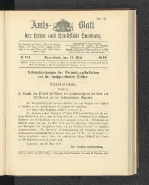 No. 111, 11. Mai 1918