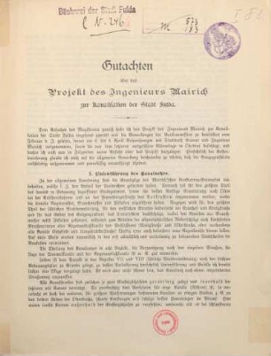 1. Linienführung des Kanalnetzes.