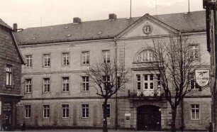 Leopoldstraße, Kaserne I. Detmold. Blick aus der Exterstraße; die Kaserne wurde 1959 abgerissen