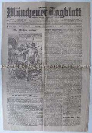 Tageszeitung "Neues Münchener Tagblatt" u.a. zur Niederschlagung der Räterepublik