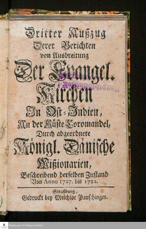 Dritter Außzug: Beschreibend derselben Zustand Von Anno 1727. biß 1732.