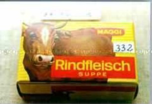 Spielzeug-Faltschachtel für "MAGGI Rindfleisch SUPPE"