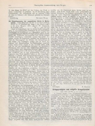 112-118 [Rezension] Rolffs, Ernst (Hrsg.), Krieg, der heilige, wider den inneren Feind. 11 Predigten aus dem 3. Kriegsjahr