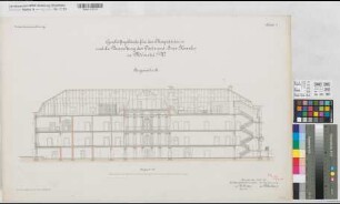 Münster (Münster) Provinzialschulkollegium Inventarzeichnung Blatt 7 Längsschnitt 1905 1 : 100 50 x 78 Druck: Bogdan Gisevius, Berlin Vollmar; Uhlenhaut KSM Nr. 1416,4