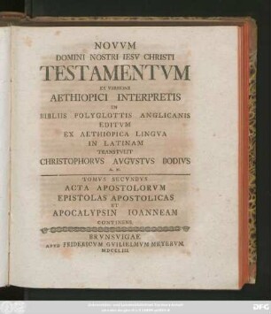 T. 2: Acta Apostolorvm, Epistolas Apostolicas Et Apocalypsin Ioanneam Continens