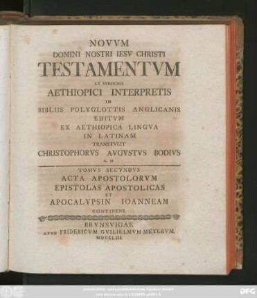 T. 2: Acta Apostolorvm, Epistolas Apostolicas Et Apocalypsin Ioanneam Continens