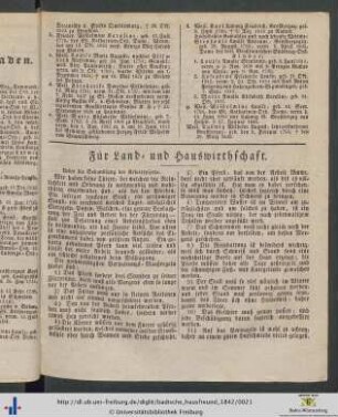 Für Land- und Hauswirthschaft.