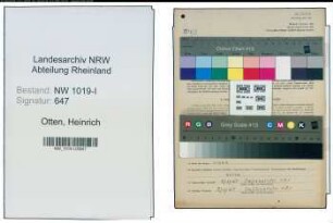 Entnazifizierung Heinrich Otten , geb. 10.09.1905 (Arbeiter)