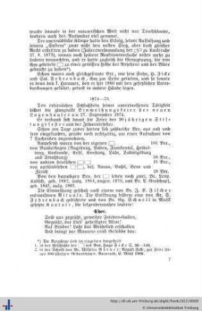 Geschichte der Freimaurerloge 1874-1914