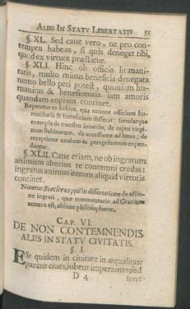 Cap. VI. De Non Contemnendis Aliis In Statu Civitatis
