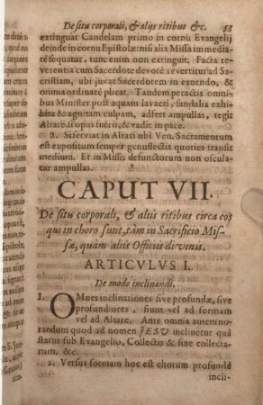 Articvlvs I. De modo inclinandi.