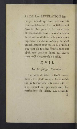XVII. De la fausse Monnoie.