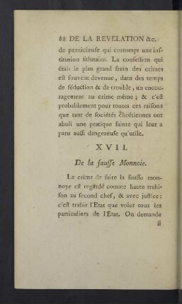 XVII. De la fausse Monnoie.