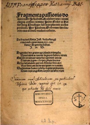 Fragmenta passionis domini nostri Jesu christi