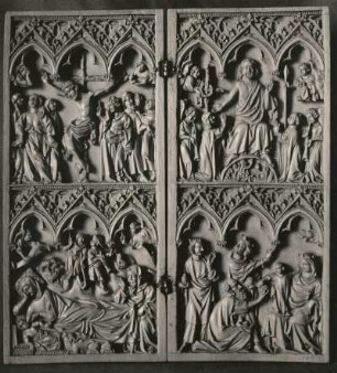 Spätgotisches Diptychon. Ende des 15. Jahrhunderts. Privatbesitz Dresden