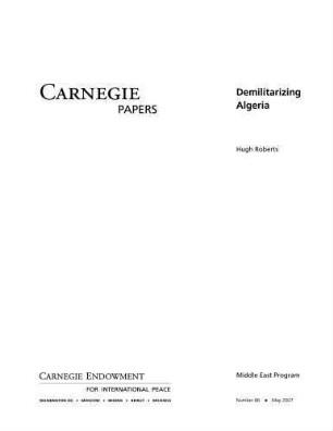 Demilitarizing Algeria