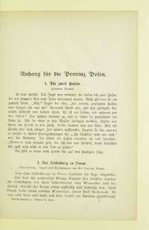 Anhang für die Provinz Posen