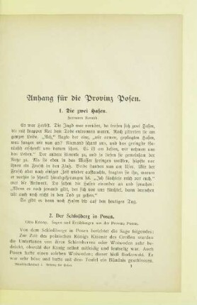 Anhang für die Provinz Posen