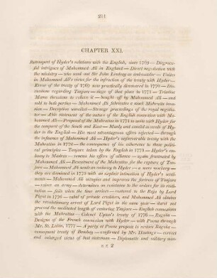 Chapter XXI. Retrospect of Hyder's relations with the English, since 1769 - ...