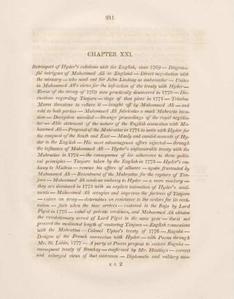 Chapter XXI. Retrospect of Hyder's relations with the English, since 1769 - ...
