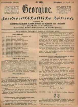 Achtundsechzigster Jahrgang. No. 35. Insterburg, 30. August 1900.