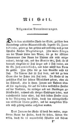 Allgemeine Vorerinnerungen.