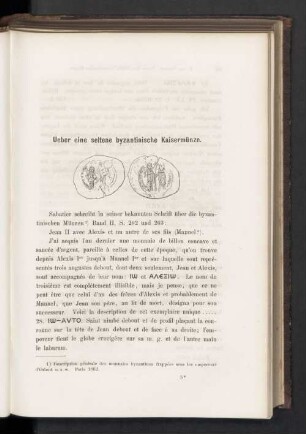 Ueber eine seltene byzantinische Kaisermünze
