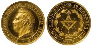 Gottfried Semper, Architekt (1803 - 1879): Medaille zum 70. Geburtstag