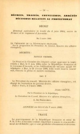 [Décrets, Rapports ... au Protectorat]
