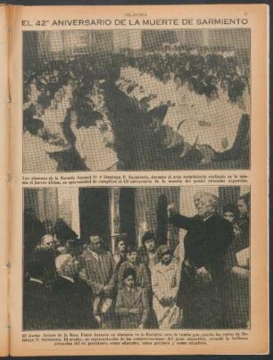 El 42º aniversario de la muerte de Sarmiento